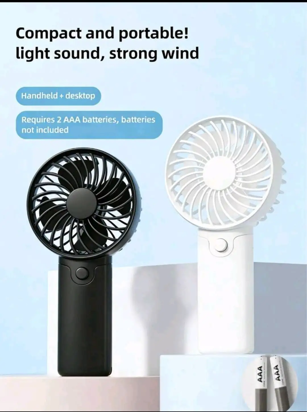1pc Handheld Fan With Phone Holder & Lanyard, Compact & Portable, Desk Fan, USB Rechargeab