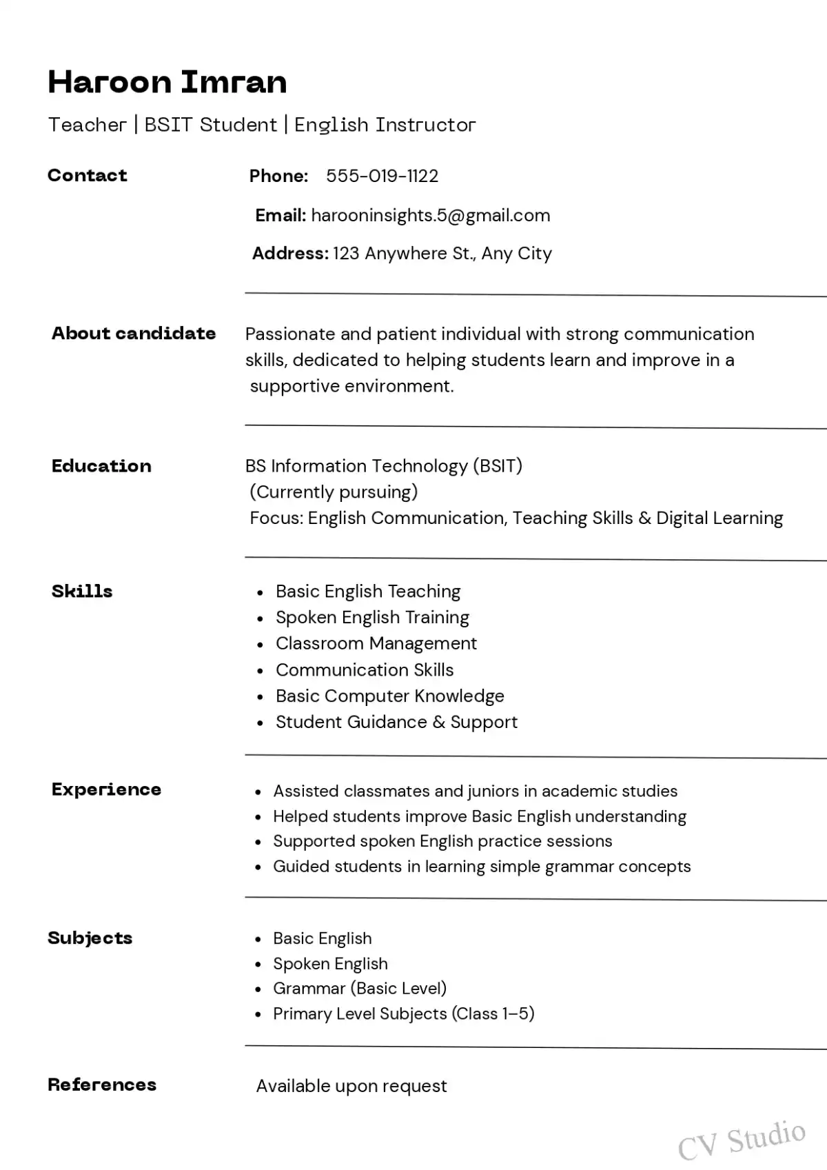 “Get Hired Faster with Professional CV | Resume Design for Students & Freshers