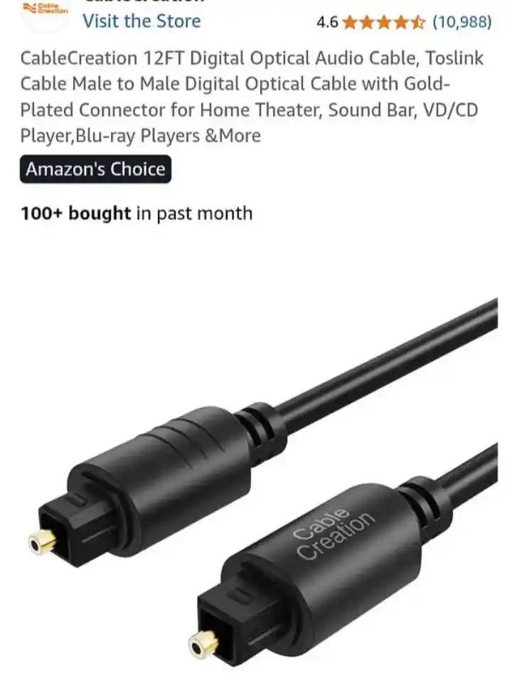 Branded 💯 original CableCreation Digital Optical Audio Cable