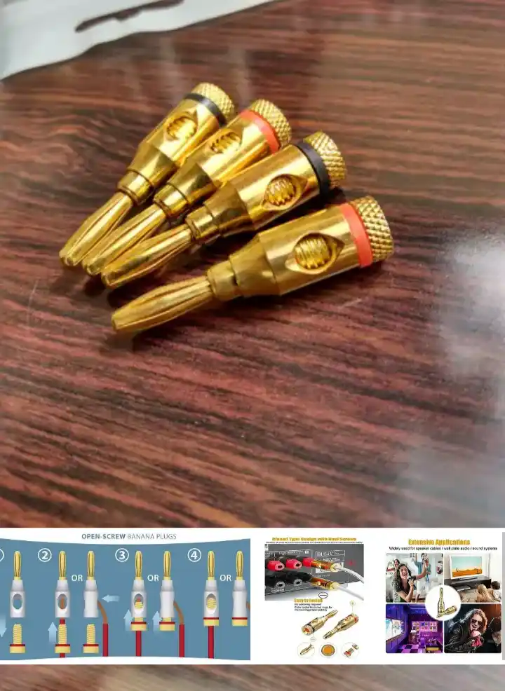 Banana Plugs high quality Gold Plated long term solution speaker and amplifier