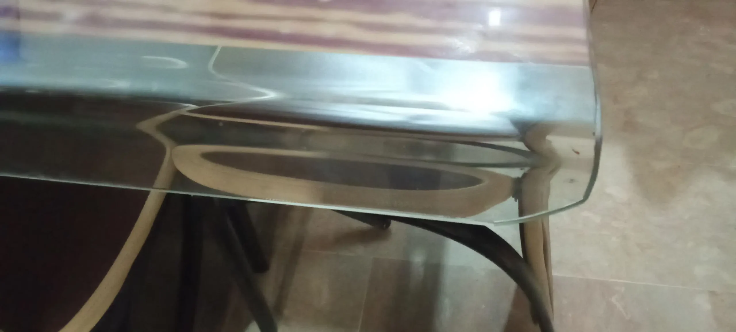 New n stylish 3d glass ki dining table 6seatr