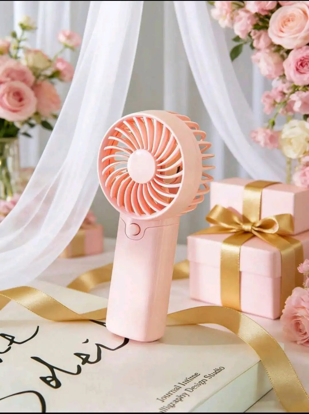 1pc Handheld Fan With Phone Holder & Lanyard, Compact & Portable, Desk Fan, USB Rechargeab