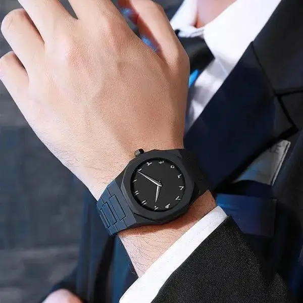 Black Arabic Aluminium Analog Watch for men’s
