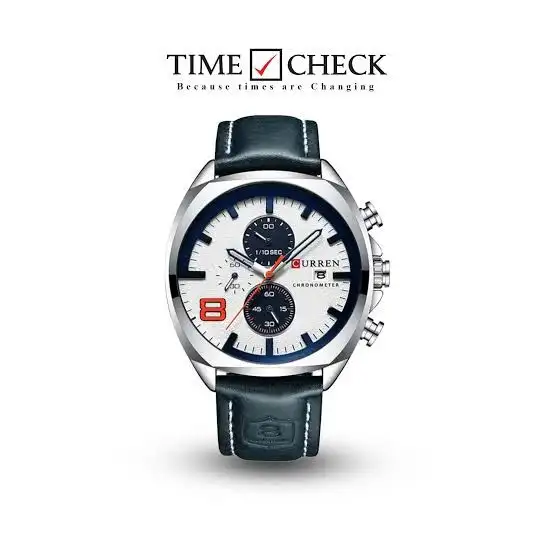 CURREN Original Watch Model 8324 | Chronograph Working | Leather Strap | Water Resistant