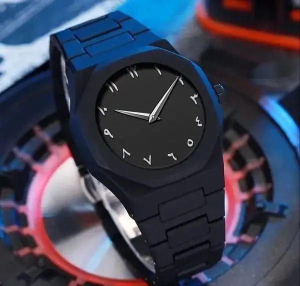 Black Arabic Aluminium Analog Watch for men’s