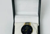Men’s black gold stainless steel analog watch