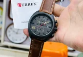 CURREN Original Watch Model 8324 | Chronograph Working | Leather Strap | Water Resistant
