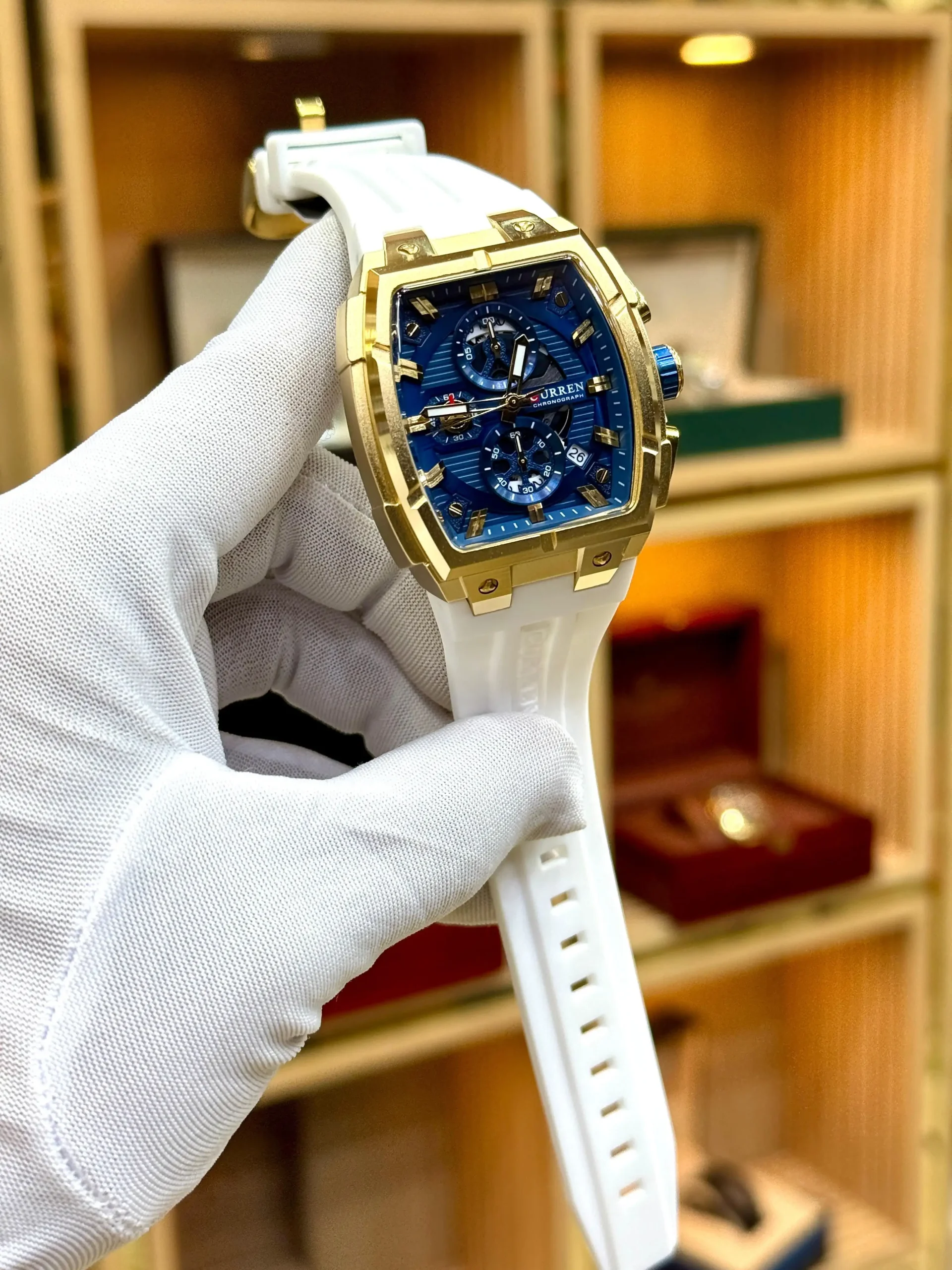 CURREN Origial Chronograph Watch | New Model | Rubber Strap |