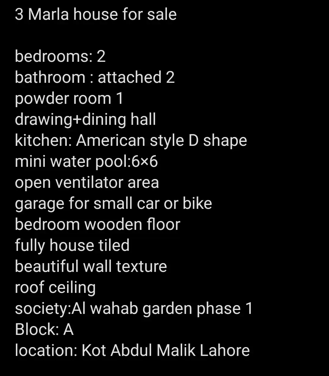 3 or 7 marla house