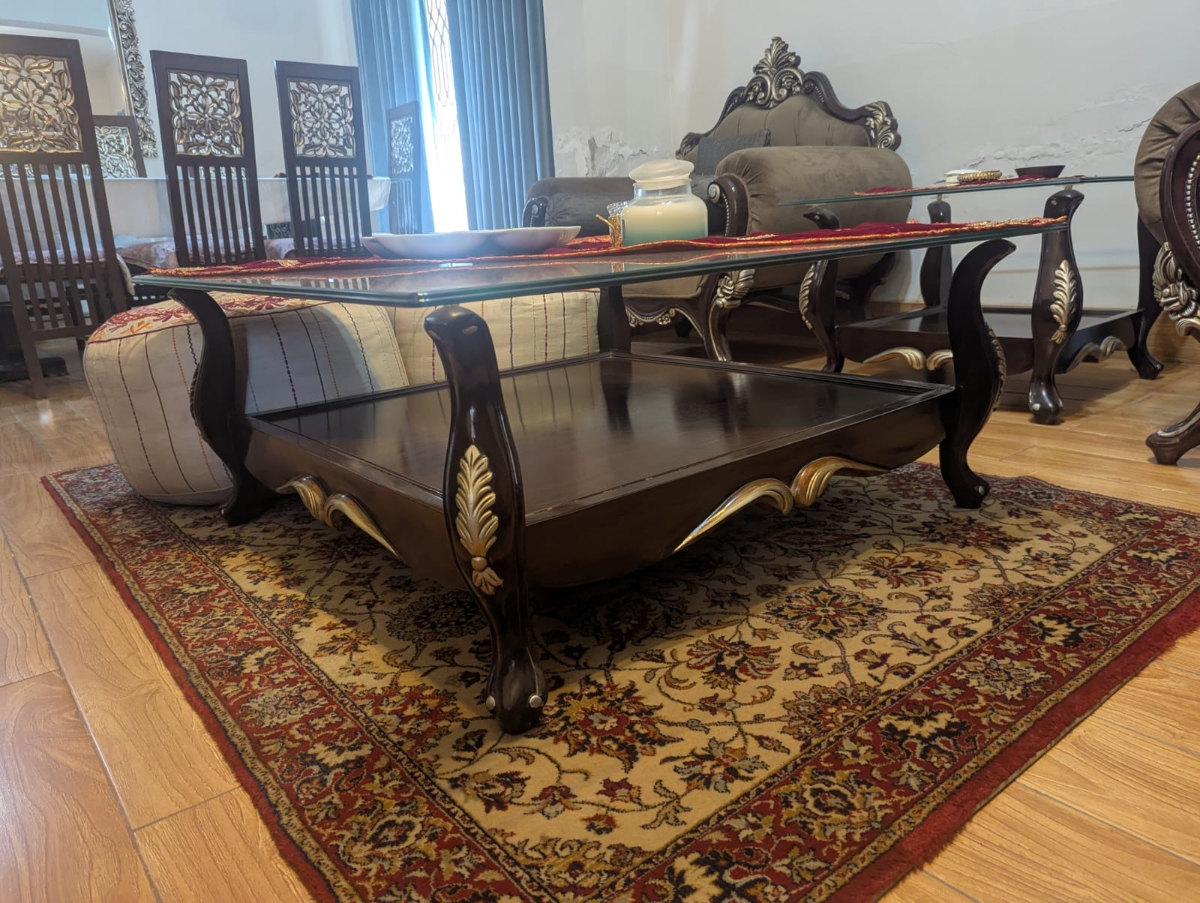Pure sheesham wood chinoti sofa 3 tables