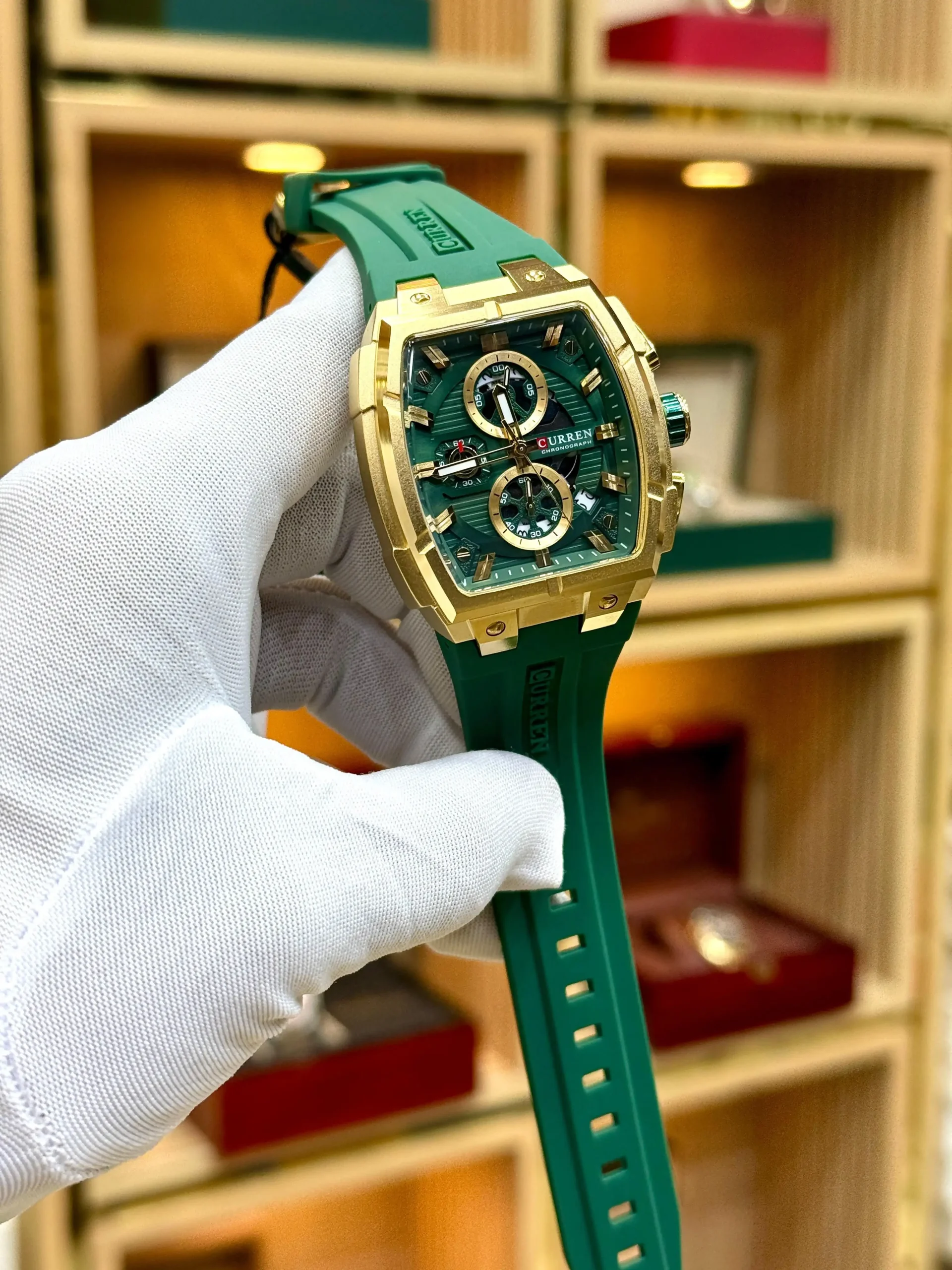 CURREN Origial Chronograph Watch | New Model | Rubber Strap |