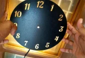 Heart shaped battery wall clock black wood decor