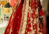 beautiful bridal dress ,heavy work of dabka ,nakshi cutdana,shirt, lehnga with cancan,dopa