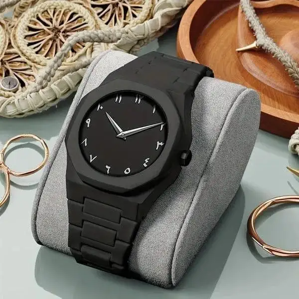 Black Arabic Aluminium Analog Watch for men’s
