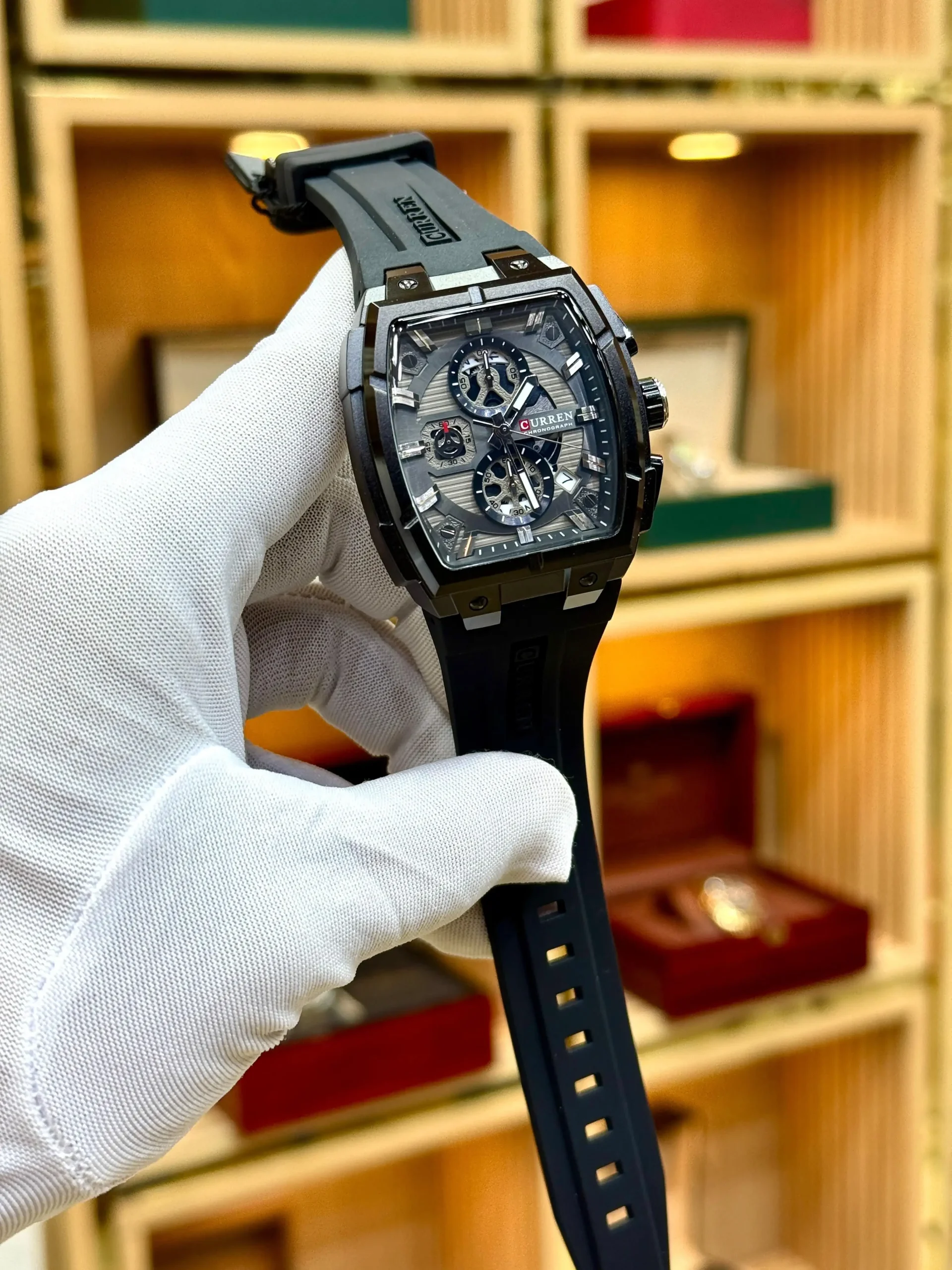 CURREN Origial Chronograph Watch | New Model | Rubber Strap |