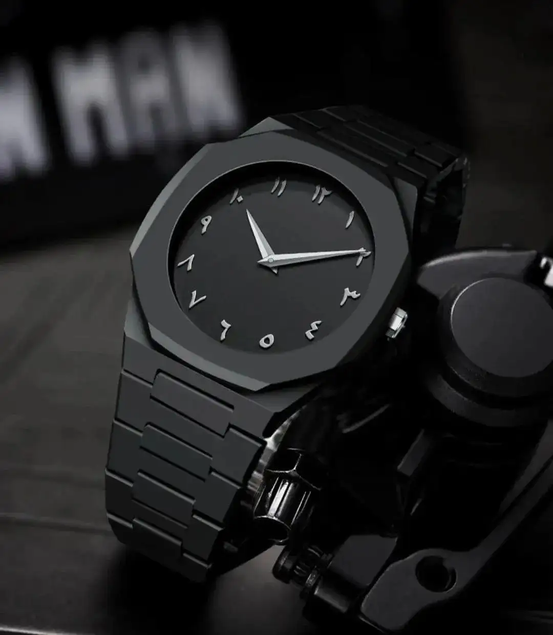 Black Arabic Aluminium Analog Watch for men’s