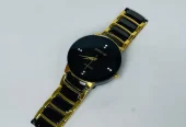 Men’s black gold stainless steel analog watch