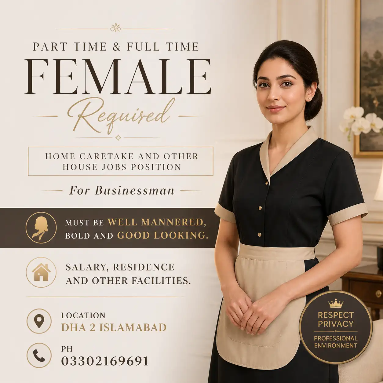 JOB VACANCY FOR FEMALE