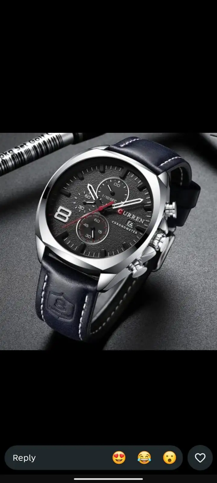 CURREN Original Watch Model 8324 | Chronograph Working | Leather Strap | Water Resistant