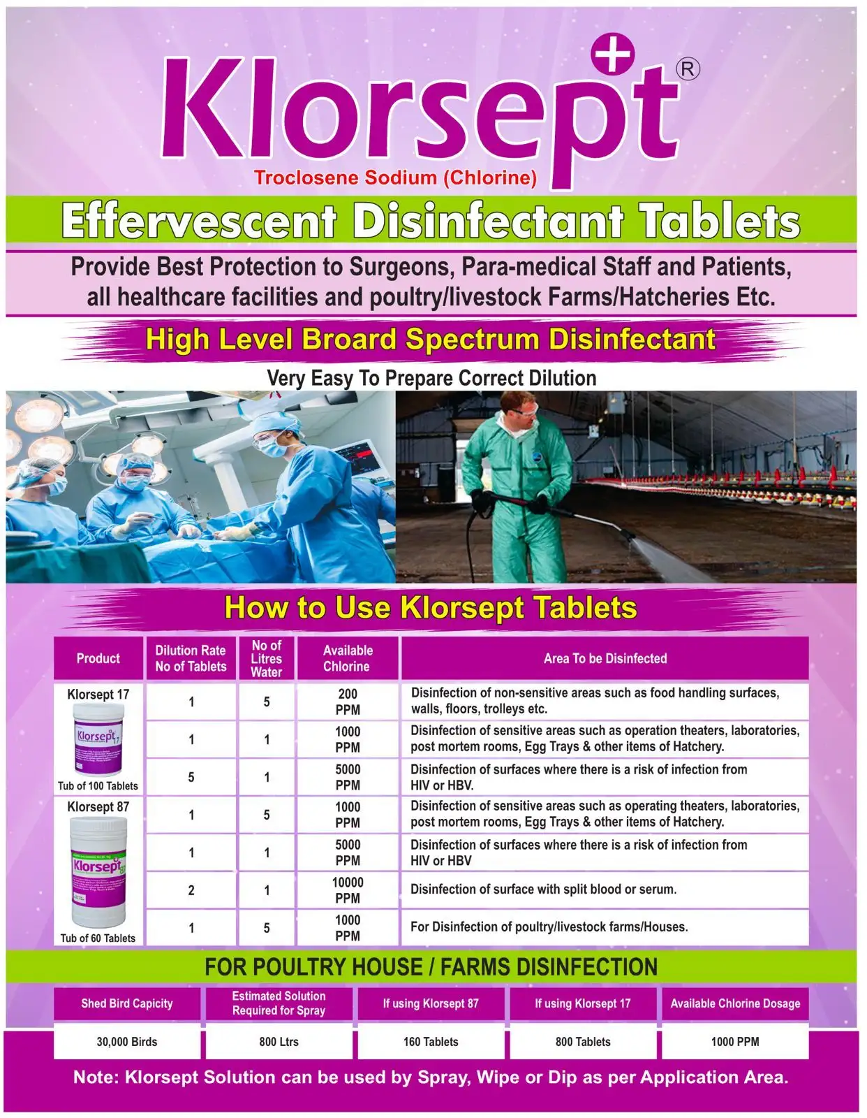Disinfectant tablets available