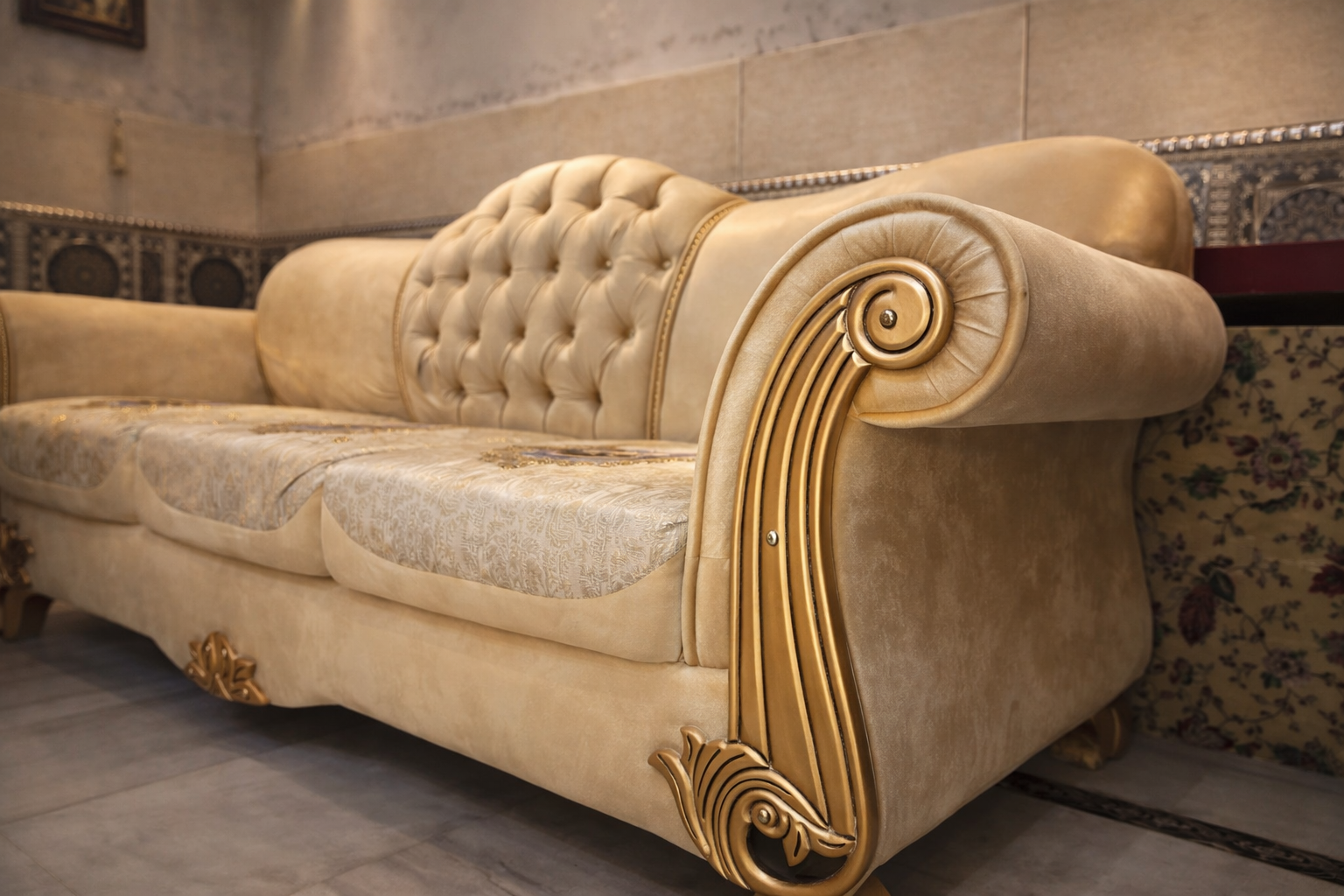 Royal Golden XL 5 Seater Sofa Set with Premium Manufacturing