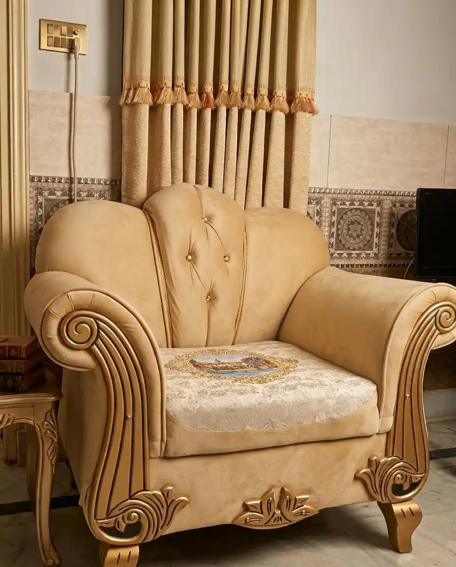 Royal Golden XL 5 Seater Sofa Set with Premium Manufacturing
