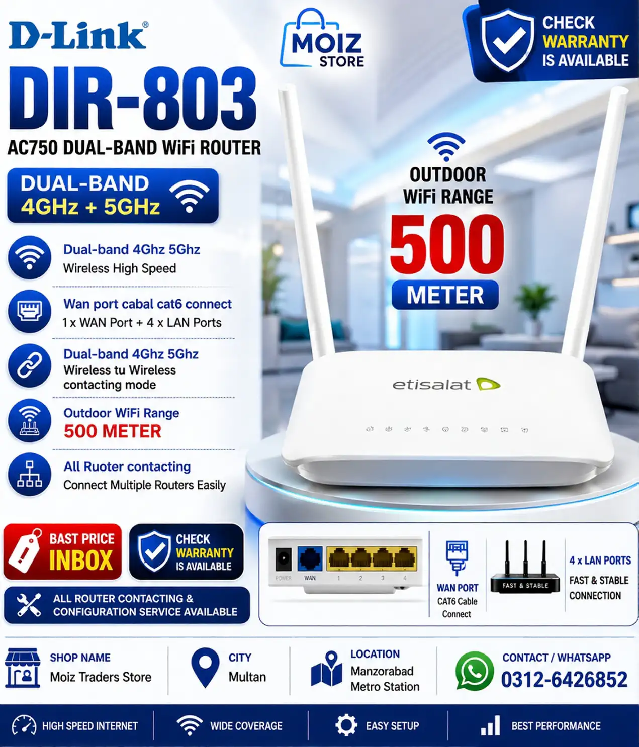 D-Link DIR-803 Dual-Band 2.4Ghz 5Ghz Ruoter