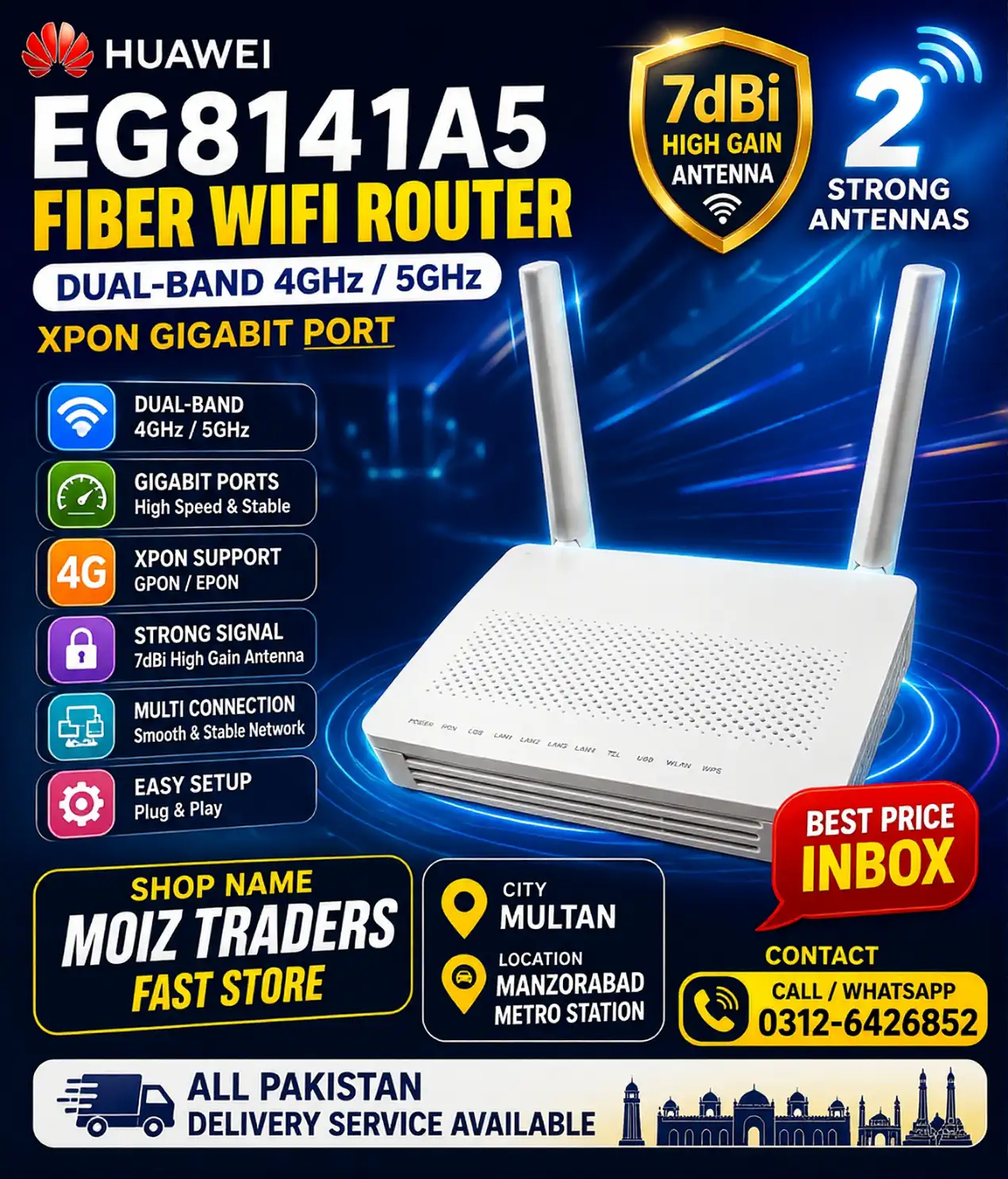 Huawei EG8141A5 Fiber Dual-band 4Ghz 5Ghz