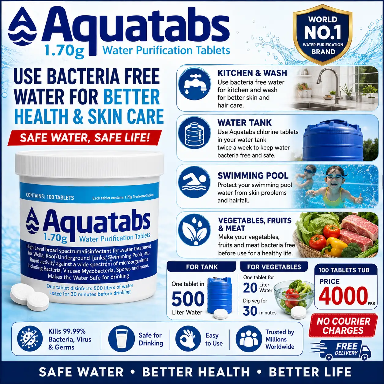 Aquatabs water purification tablets