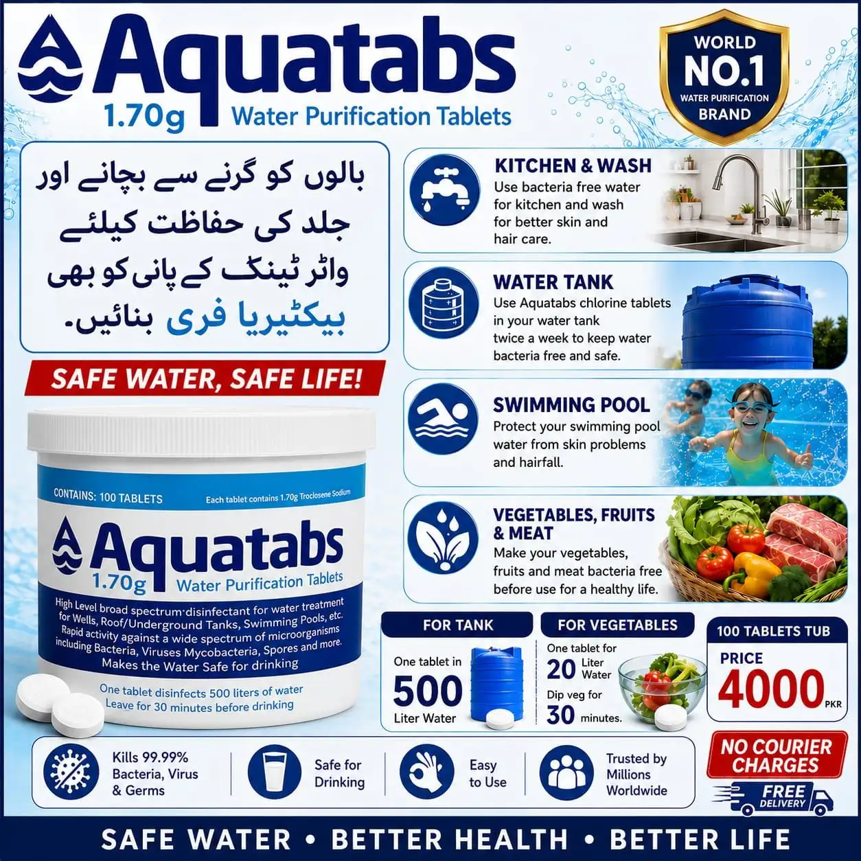 Aquatabs water purification tablets