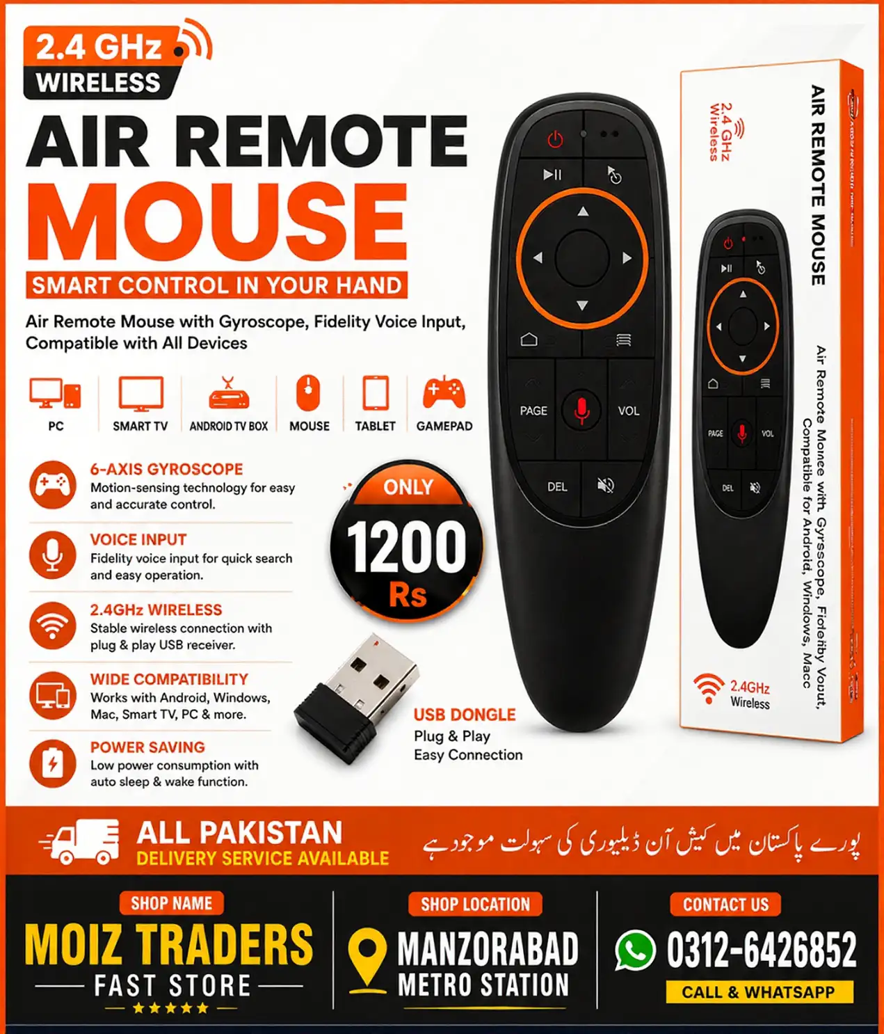 Wireless Air Remote voice Mode Mouse