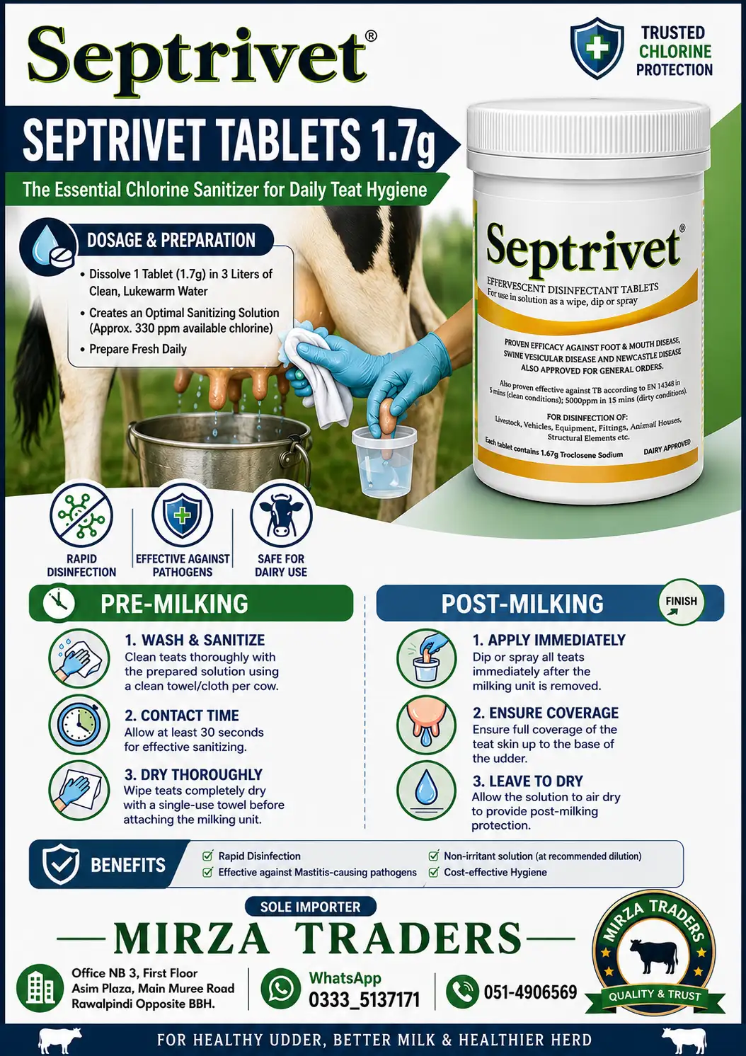 Septive Disinfection Tablets -Complete livestock farm disinfection