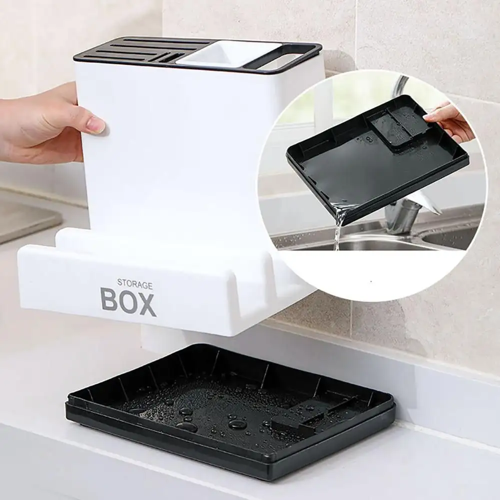 Multifunctional Kitchen Countertop Organizer Stand – Knife Holder, Cutlery Holder & Pot Li