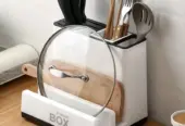 Multifunctional Kitchen Countertop Organizer Stand – Knife Holder, Cutlery Holder & Pot Li