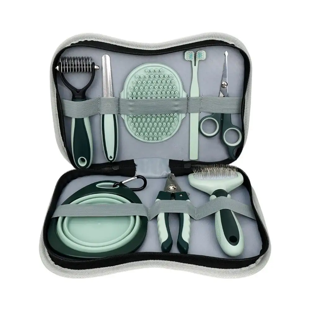 Complete Pet Grooming Kit – 2-in-1 Slicker Brush, Safety Nail Clipper & Detangling Brush S