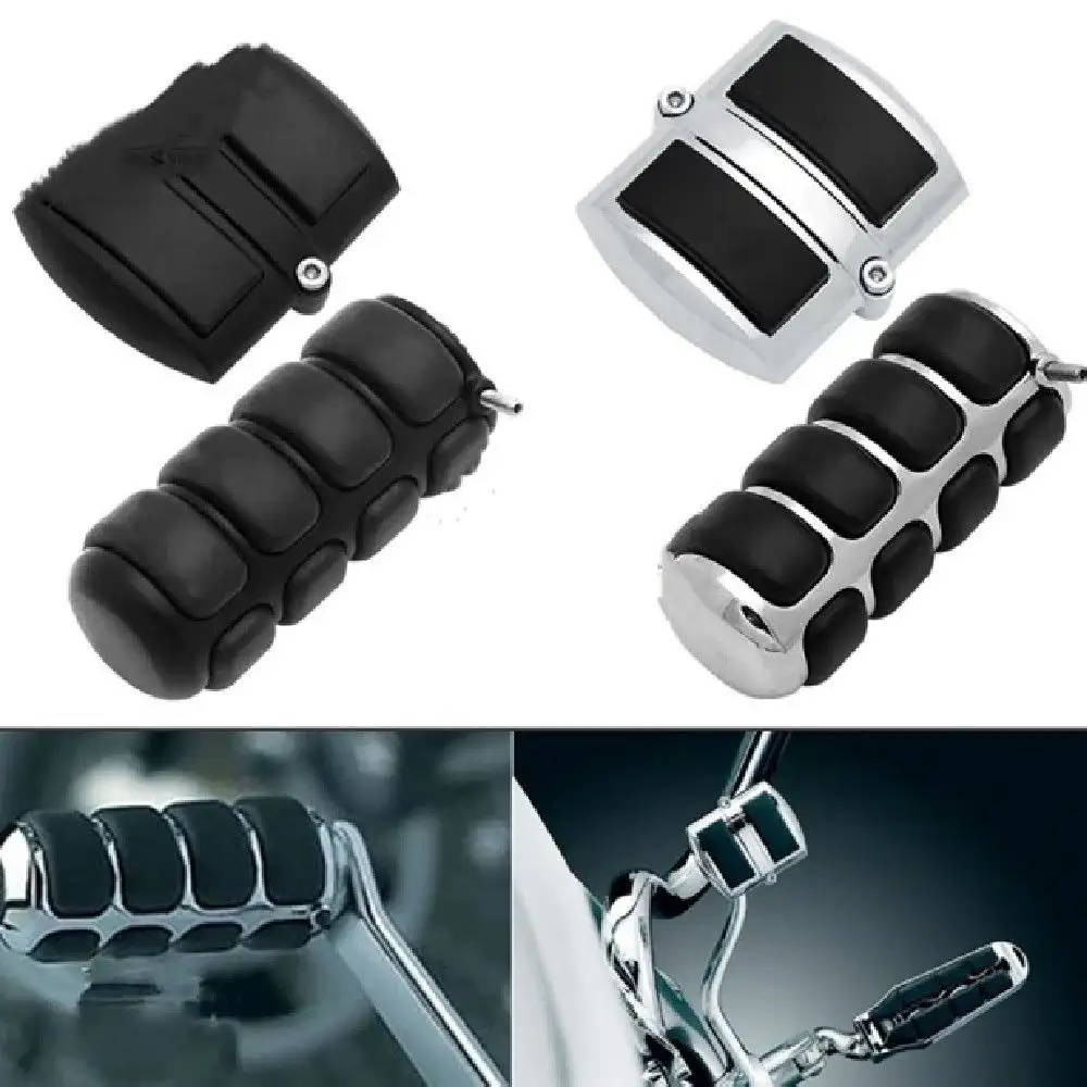 Universal Heavy Bike Brake Pedal & Gear Shift Peg Cover Set – Non-Slip Rubber & Aluminum A