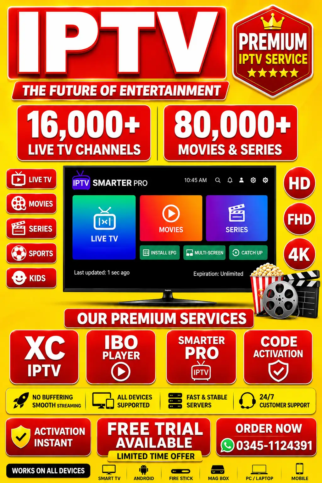 Fast & Stable IPTV | 16,000+ Channels | Movies | Sports | TV Shows