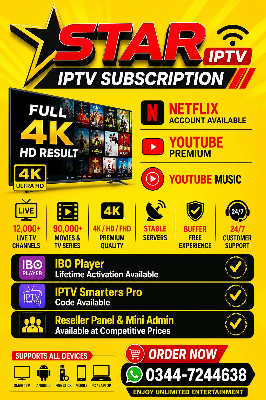 IPTV Subscription | 16,000+ Live TV Channels | 80,000+ Movies & Series | Free Trial