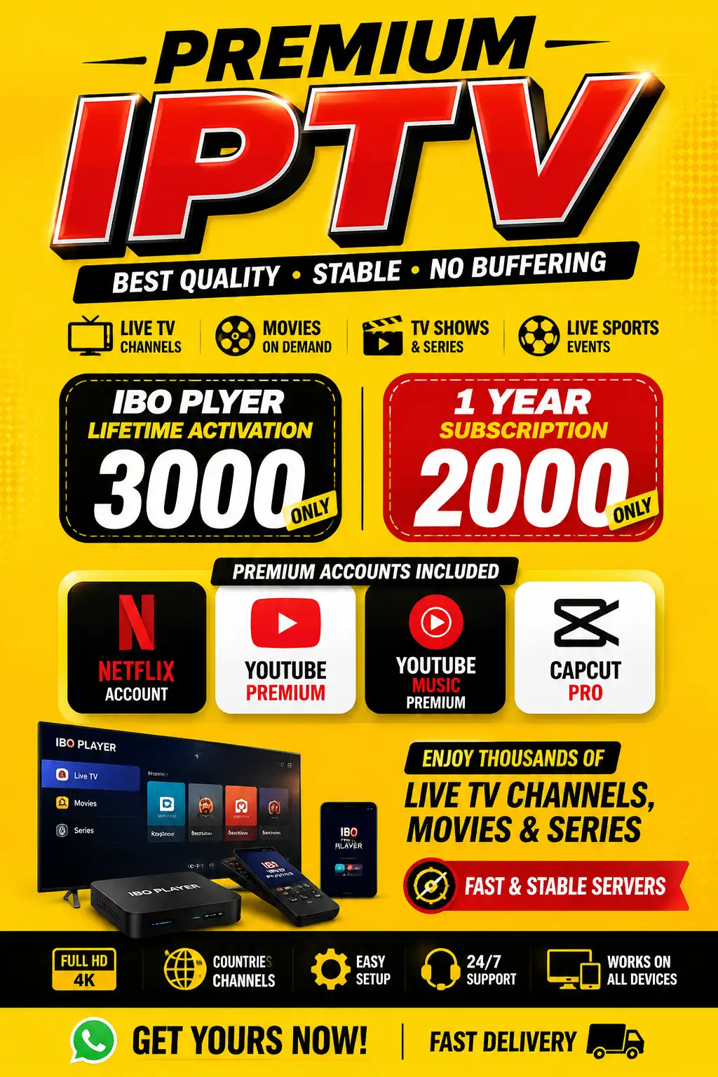 Premium IPTV | Live Sports & Entertainment | All Devices Supported 03451124391=Whtsapp