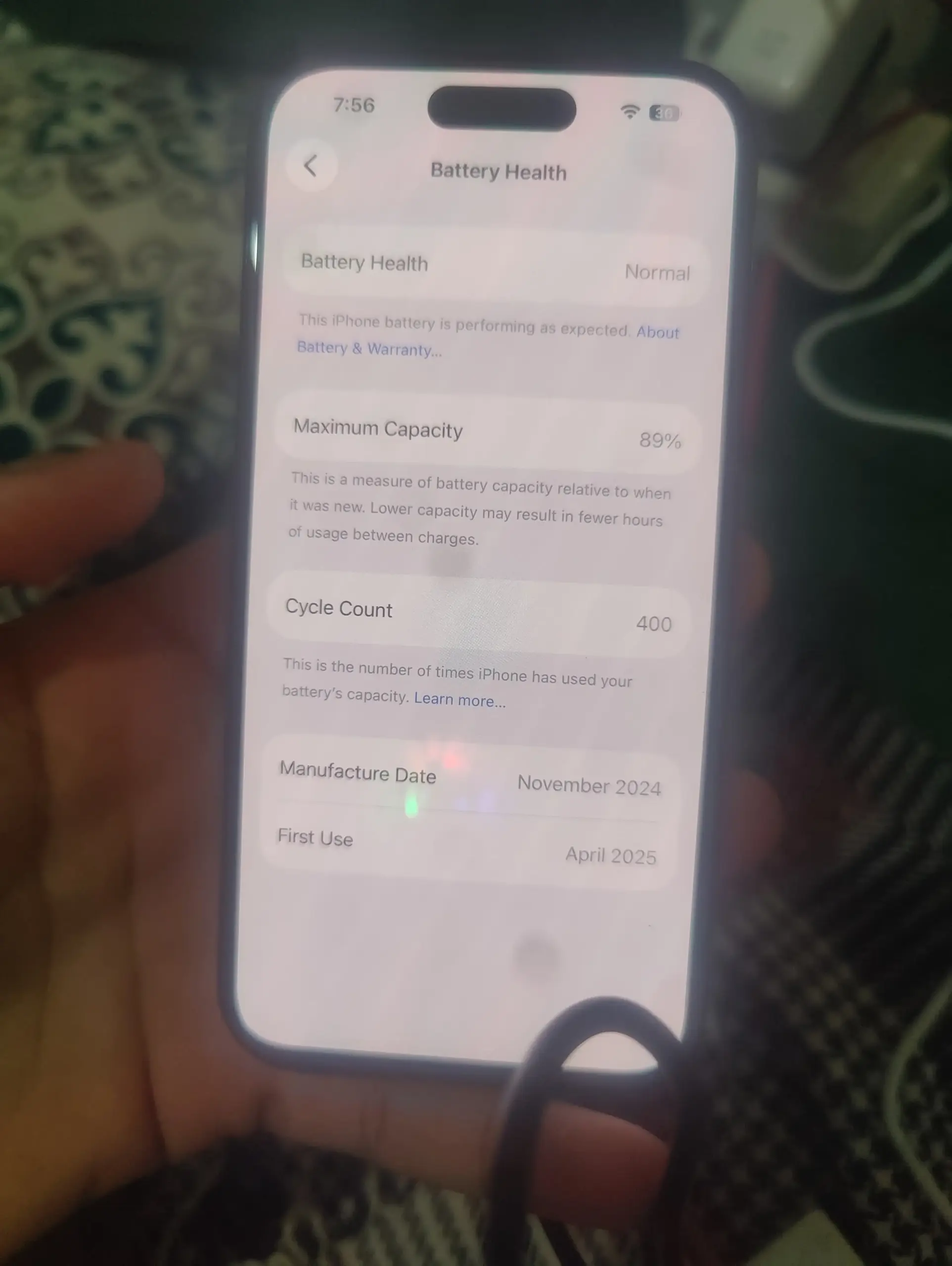 Iphone 15 jv 128 battery 89