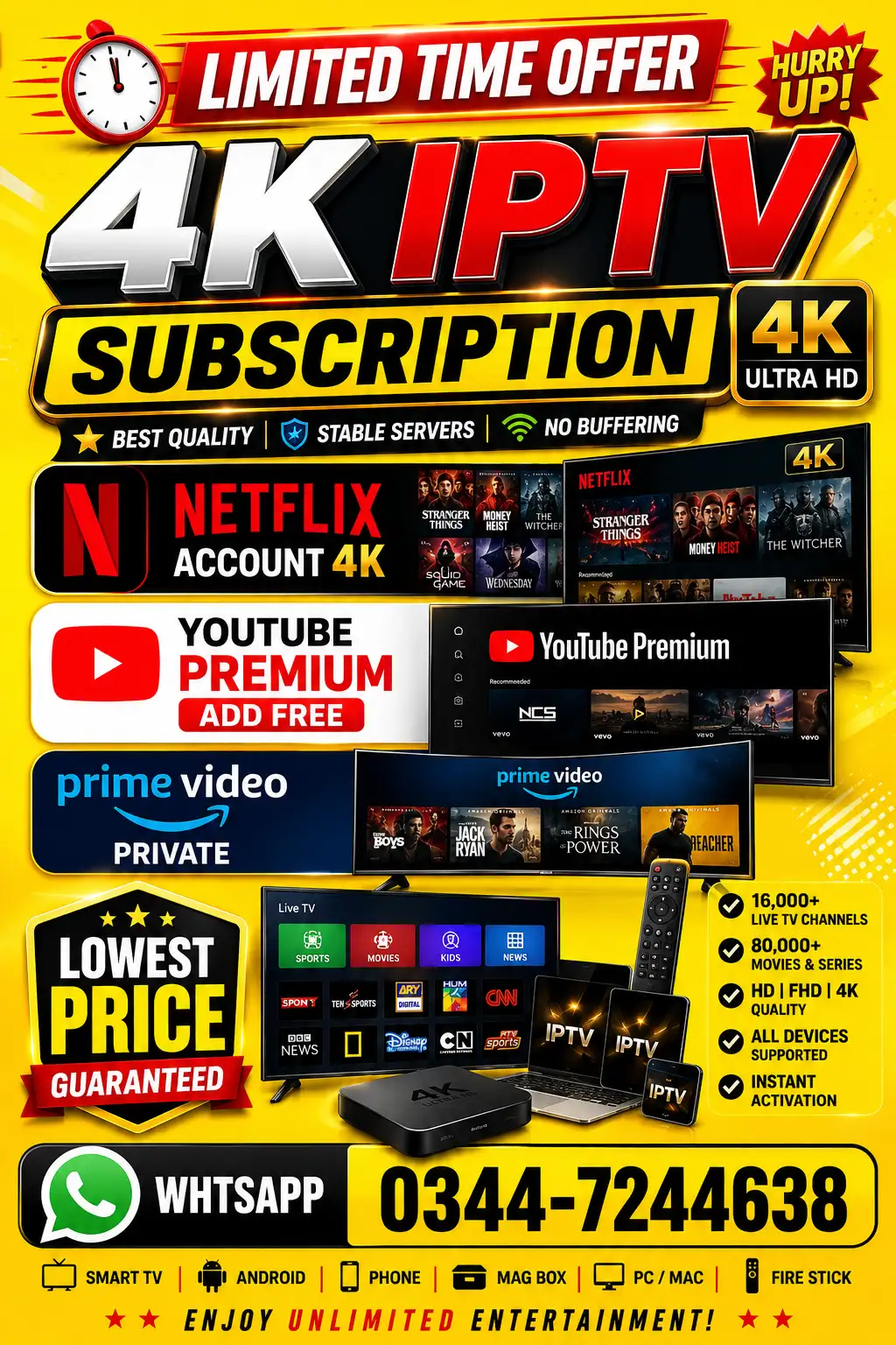 IPTV PREMIUM SERVICE NETFLIX ACCOUNT YUTUBE PREMIUM