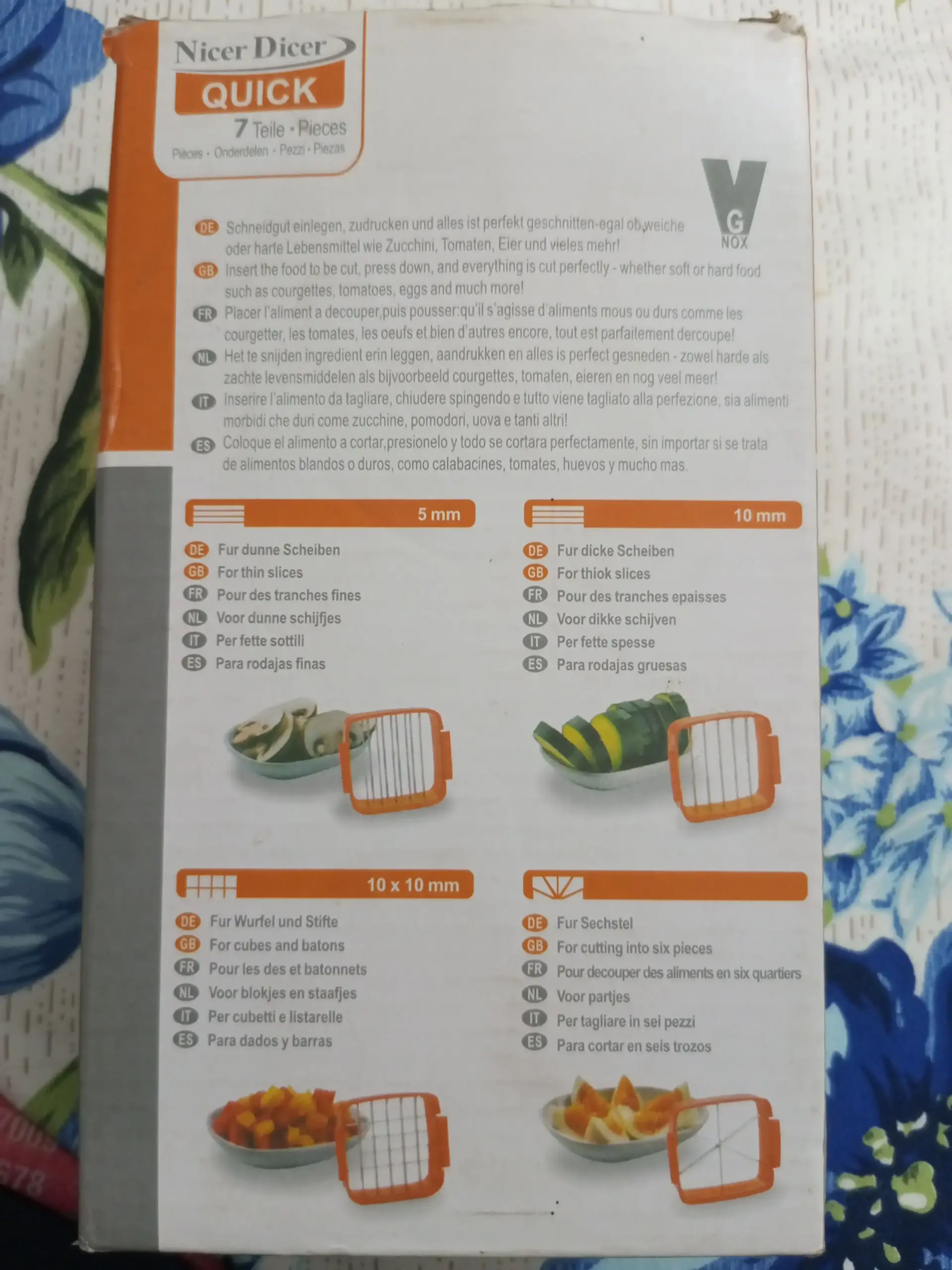 Nicer Dicer Quick 7 pieces (5 in 1) vegetable slicer