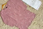2PC EMBRIODED TOP WITH DENIM JEANS