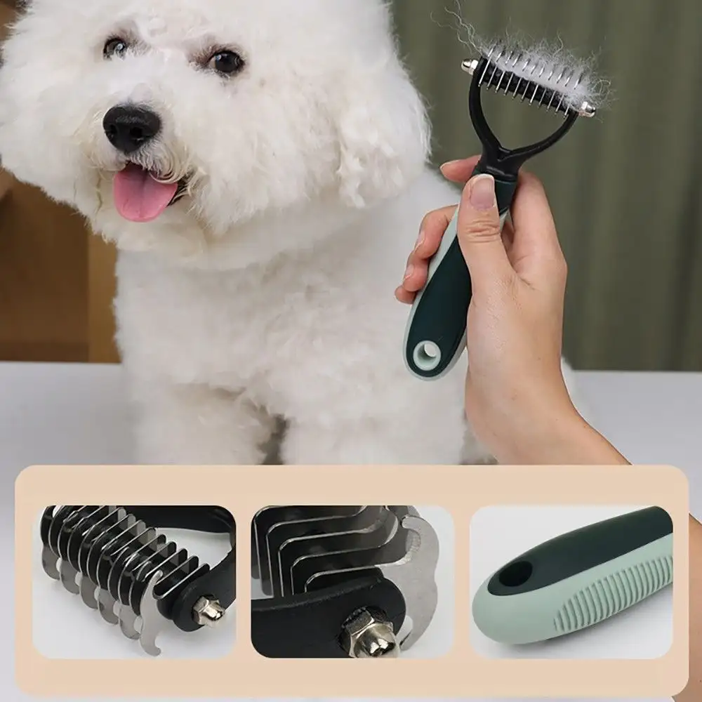Complete Pet Grooming Kit – 2-in-1 Slicker Brush, Safety Nail Clipper & Detangling Brush S