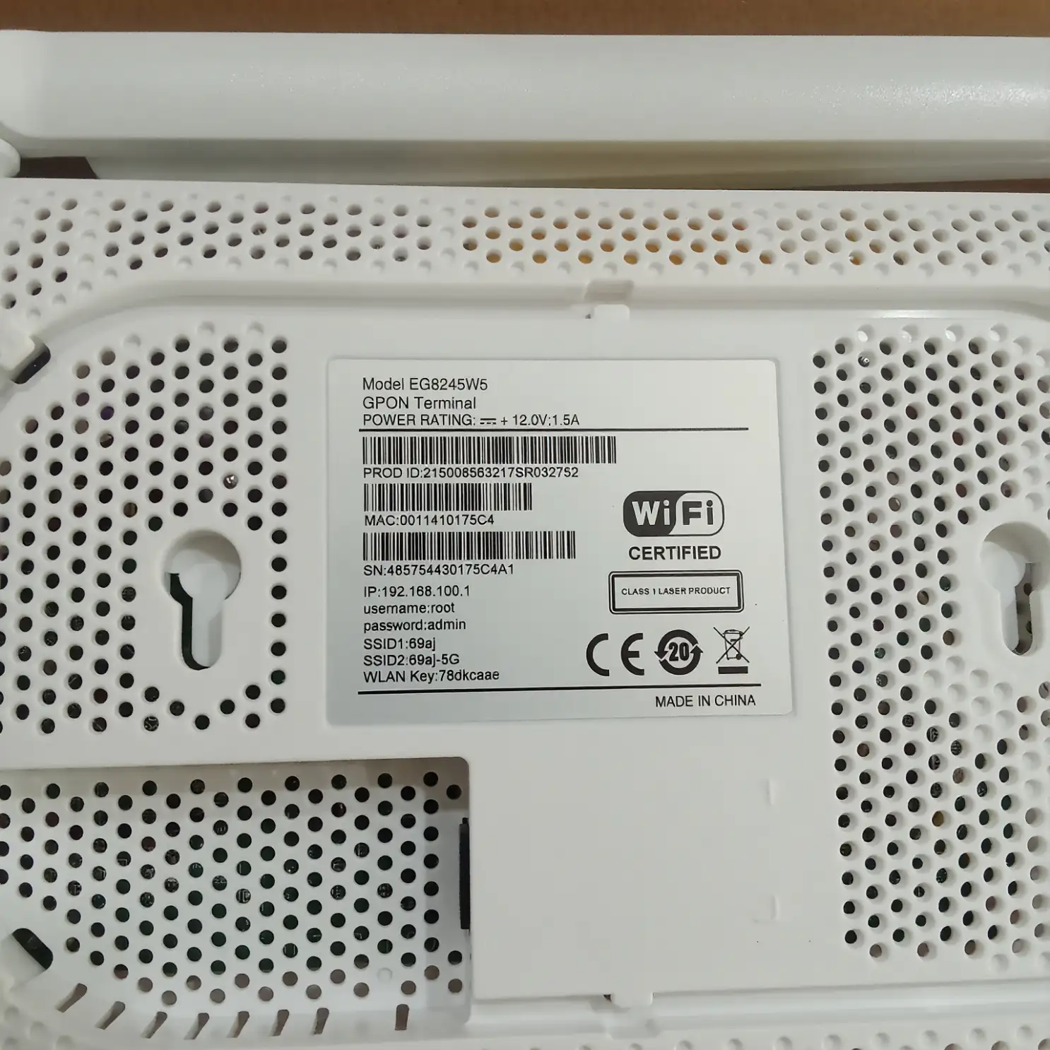 Huawei EG8245W5 XPON Fiber WiFi Router Dual-band 4Ghz 5Ghz