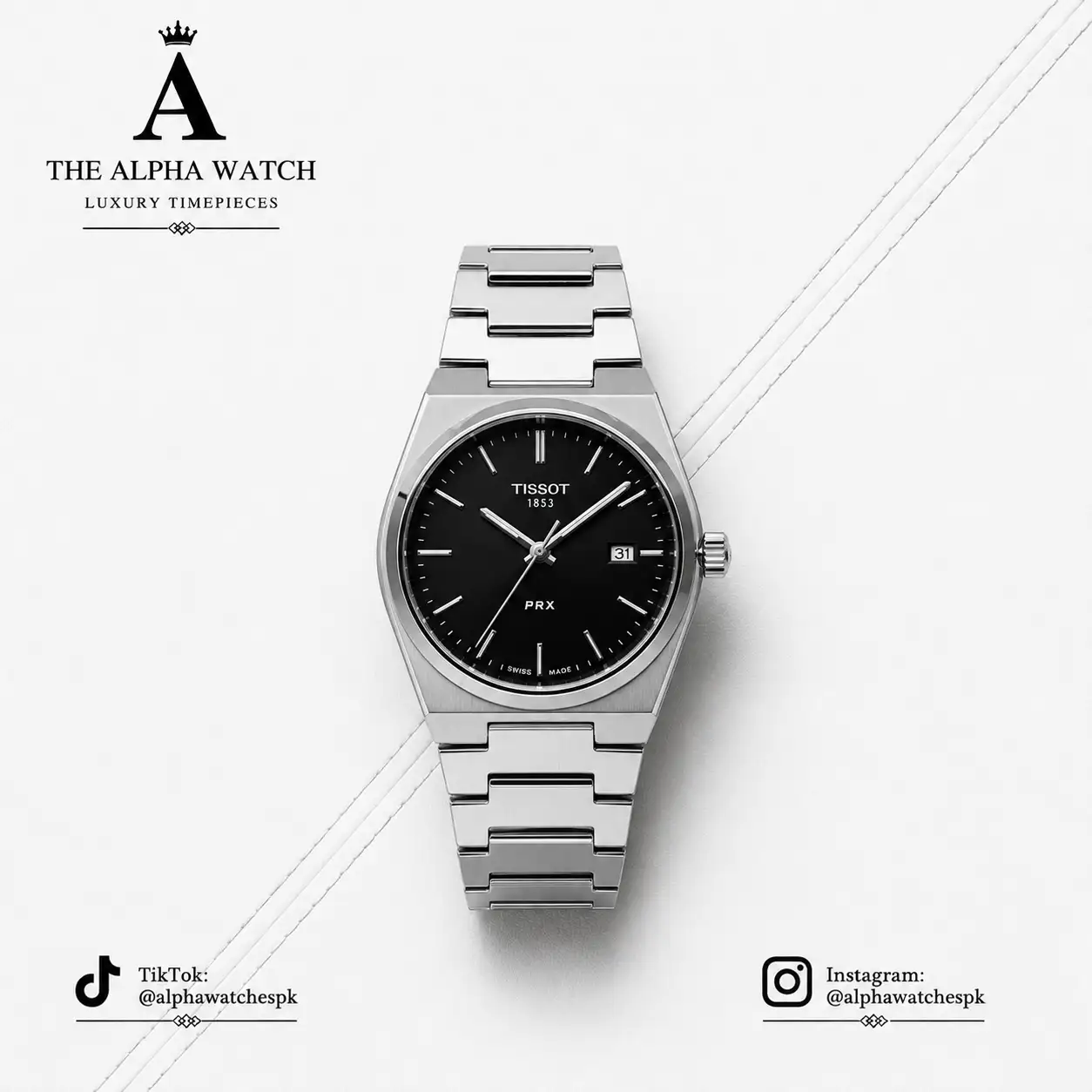 TISSOT BLACK DIEL WITH SAPPHIRE GLASS
