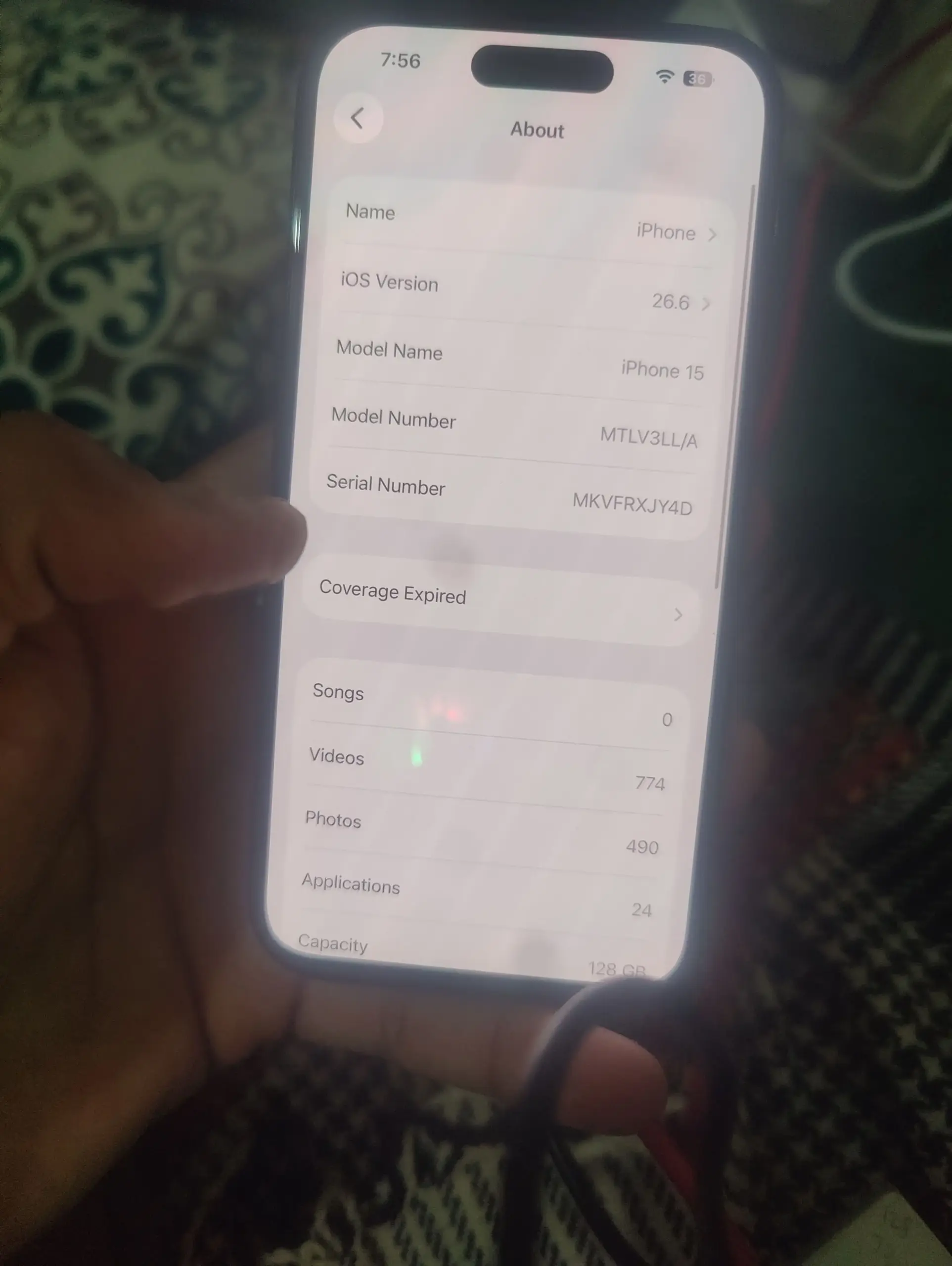 Iphone 15 jv 128 battery 89